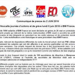 Nouvelle journée d'actions et de grève lundi 6 juin 2016 à IBM France