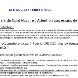 Déclaration de la CFE-CGC STX Saint Nazaire lors de la visite de C.Sirugue ce 4 janvier 2017