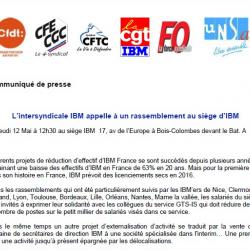 L’intersyndicale IBM appelle à un rassemblement au siège d’IBM le 12 mai