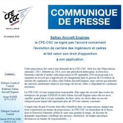 Safran Aircraft Engines, la CFE-CGC ne signe pas l'accord concernant l'évolution de carrière des ingénieurs et cadres...