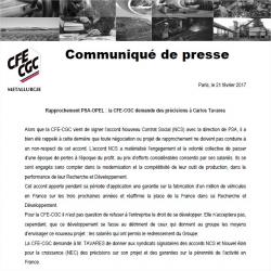 Rapprochement PSA-OPEL : la CFE-CGC demande des précisions à Carlos Tavares