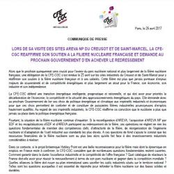 La CFE-CGC réaffirme son soutien à la filière nucléaire française