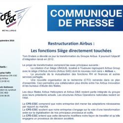 Syndicat AED : restructuration Airbus, les fonctions Siège sont directement touchées